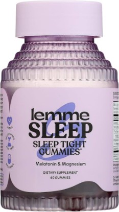 Picture of Lemme Sleep Gummies with 5mg Melatonin, Elderberry, Magnesium, L-Theanine, Chamomile and Lavender, Drug-Free Nighttime Sleep Aid, Gluten Free, Gelatin Free, Non GMO, Berry Flavored (60 Count)