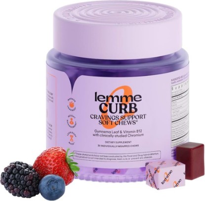Picture of Lemme Curb Cravings Soft Chews - Manage Appetite, Support Metabolism & Lean Body w/Clinically Studied Chromium, Gymnema & B12 for Healthy Weight Management, Mixed Berry