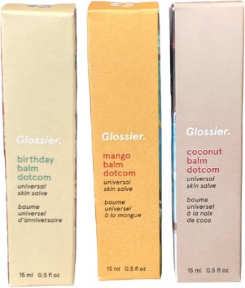 Picture of Glossier Balm Dotcom Trio Mango, Birthday, Coconut Size: 0.5 fl oz / 15 ml