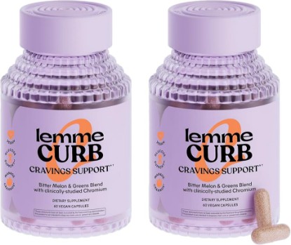 Picture of Lemme Curb - Cravings, Improve Carb Metabolism, Weight Management Support, Clinically Studied Chromium Picolinate, Bitter Melon, Ceylon Cinnamon & Greens Superfood - 60 Count (Pack of 2)