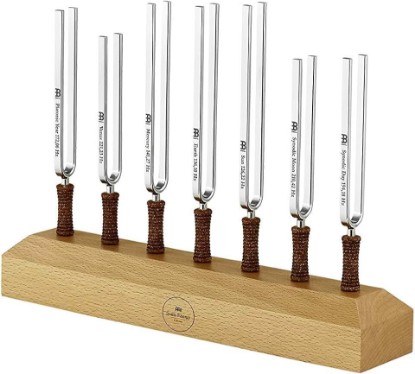 Picture of Planetary Tuning Fork 7 Piece Chakra Set with Exact Pitch and Frequency — MADE IN GERMANY — For Meditation, Sound Healing Therapy and Yoga, 2-YEAR WARRANTY brown