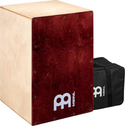 Picture of Snare Cajon Box Drum with Bag Bundle For Acoustic Music — MADE IN EUROPE — Baltic Birch Wood, Play with Your Hands, Full Size, 2-YEAR WARRANTY