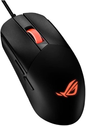 Picture of ASUS ROG Strix Impact III Gaming Mouse, Semi-Ambidextrous, Wired, Lightweight, 12000 DPI Sensor, 5 programmable Buttons, Replaceable switches, Paracord Cable, FPS Gaming Mouse, Black
