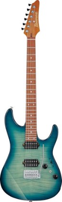 Picture of Ibanez AZ24S1F Standard 6-String Right-Handed Electric Guitar with Roasted Maple Neck and Jatoba Fretboard (Transparent Turquoise Burst)