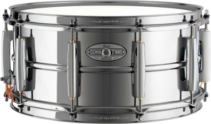 Picture of Pearl 14"x6.5" SensiTone Heritage Alloy Chrome-over-Steel Snare Drum with Beaded Shell, 2.3mm Triple-Flanged Hoops, and 10 arched CL Lugs