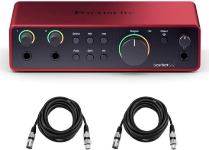 Picture of Scarlett 2i2 4th Gen, 2-in, 2-out USB Audio Interface with 2 XLR Cables