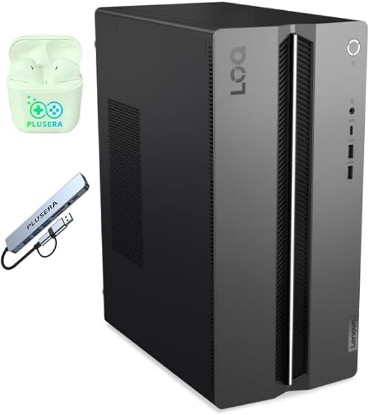Picture of Lenovo LOQ Tower Gaming Desktop Computer, 10-core Intel i5-14400F, NVIDIA GeForce RTX 3050, Windows 11, Wired Keyboard &Mouse, PLUSERA Earphones & 8-in-1 Hub Included, Gray (Gray, 1TB SSD)