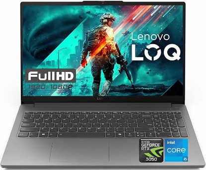 Picture of Lenovo LOQ Essential 15.6" FHD 144Hz Gaming Laptop, Intel Core i5-12450HX (8 Cores, 12 Threads), 16GB DDR5, 512GB SSD, GeForce RTX 3050, HDMI, Wi-Fi 6, Bluetooth, Card Reader, Windows 11, Luna Grey