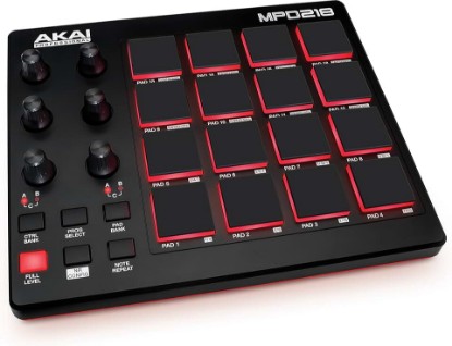 Picture of Akai Professional MPD218 - USB MIDI Controller with 16 MPC Drum Pads, 6 Assignable Knobs, Note Repeat and Full Level Buttons and Production Software
