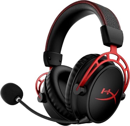 Picture of HyperX Cloud Alpha Wireless - Gaming Headset for PC, 300-hour battery life, DTS Headphone:X Spatial Audio, Memory foam, Dual Chamber Drivers, Noise-canceling mic, Durable aluminum frame,Red