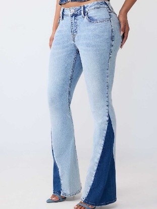 Picture of JOEY MID RISE TWO-TONE FLAP FLARE JEAN