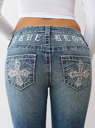 Picture of JOEY MID RISE BIG T CROSS FLARE JEAN